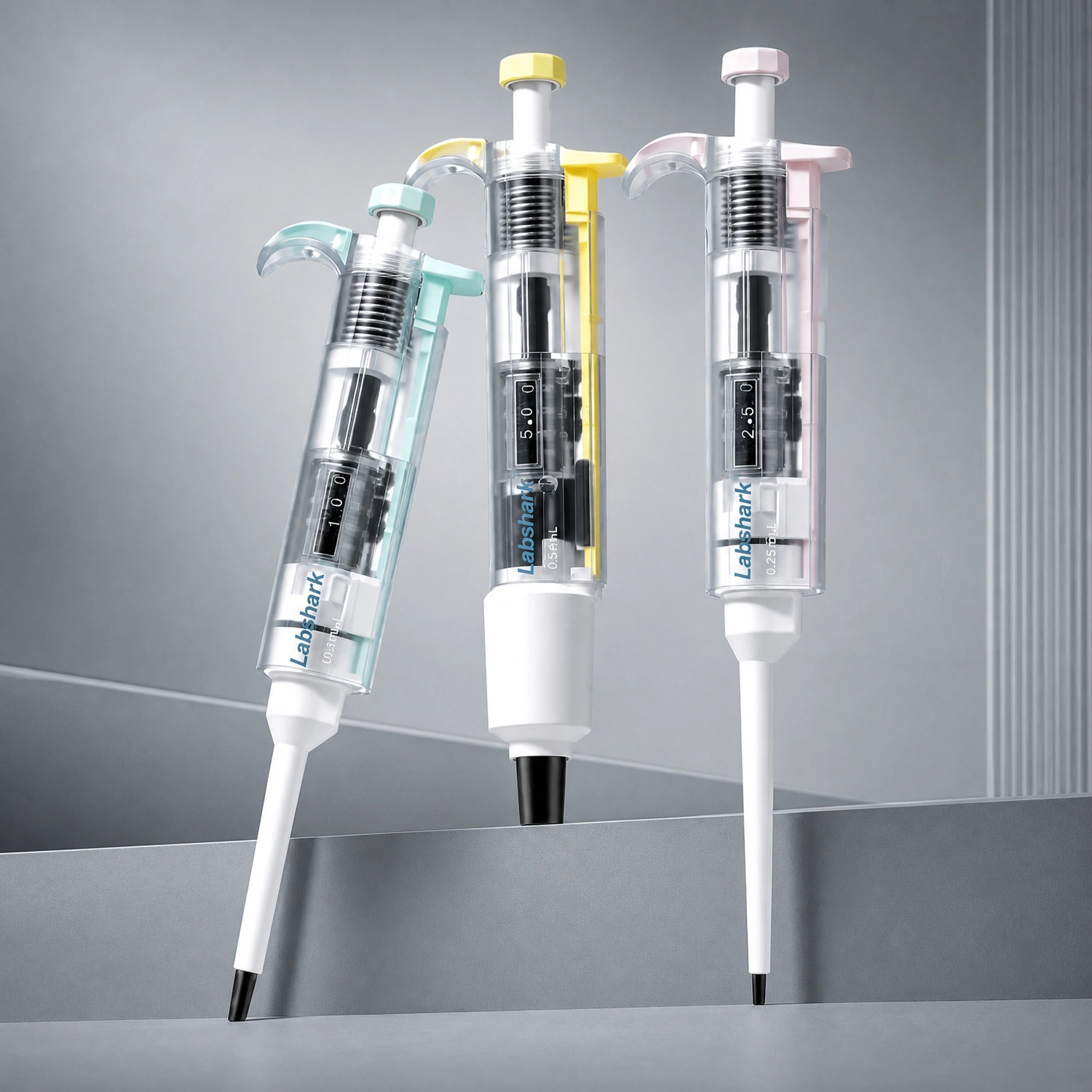 Labshark autoclavable micropipette with digital window display for precise liquid transfer.webp