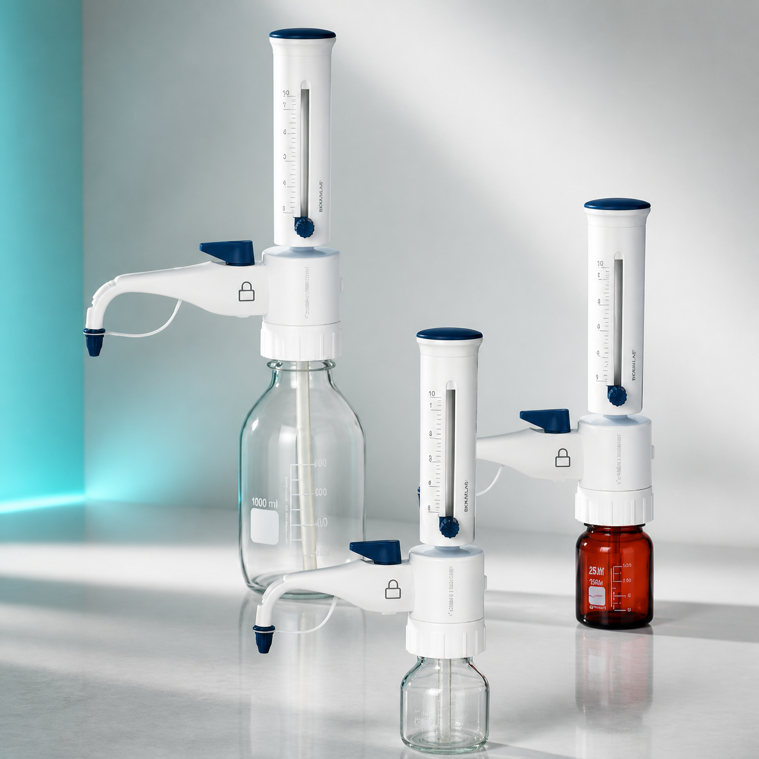 BKMAMLAB bottle top dispenser with adjustable volume knob and discharge tube.png