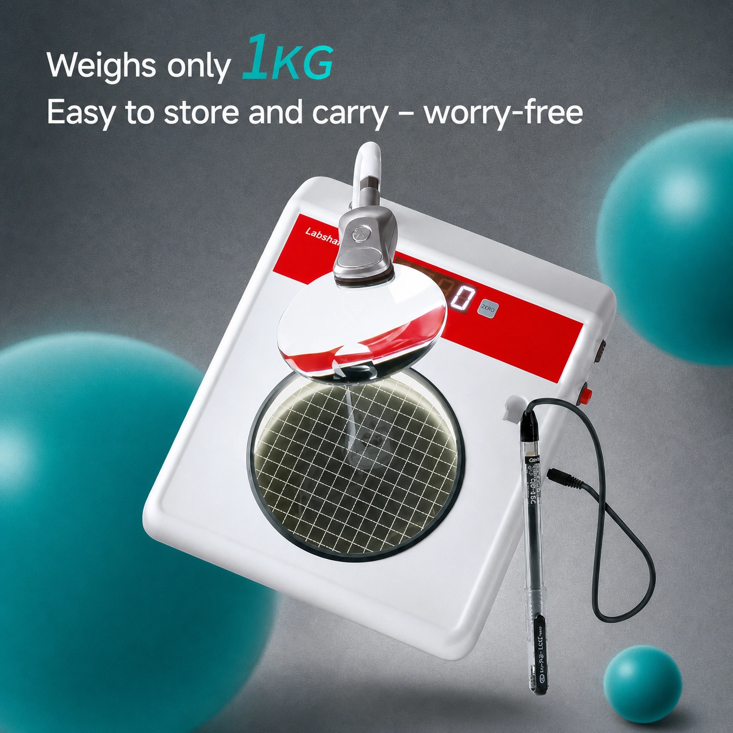 Compact and portable colony counter weighing only 1kg for easy storage and carry.webp