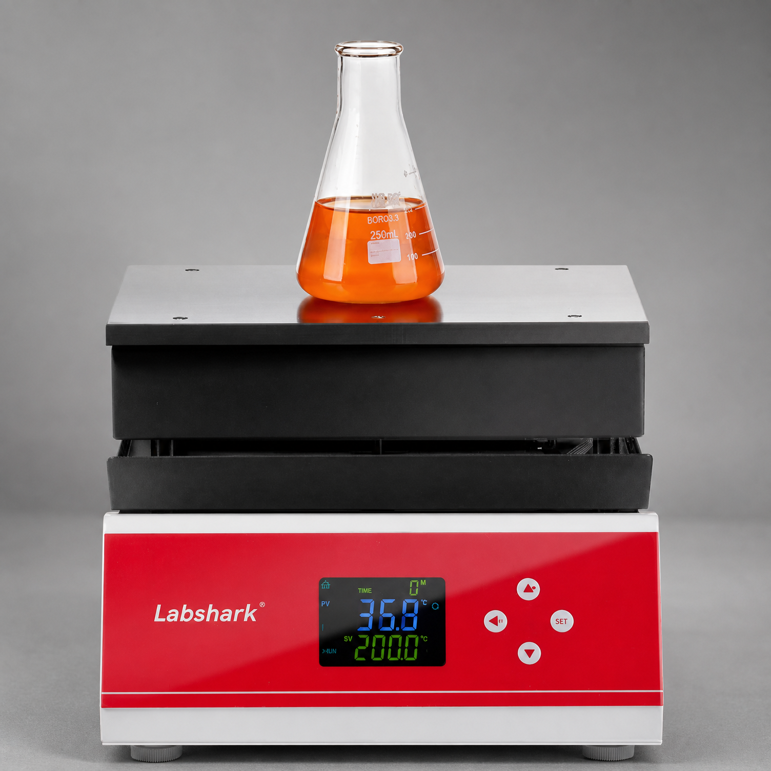 PID temperature control panel with digital display on Labshark laboratory hot plate.png
