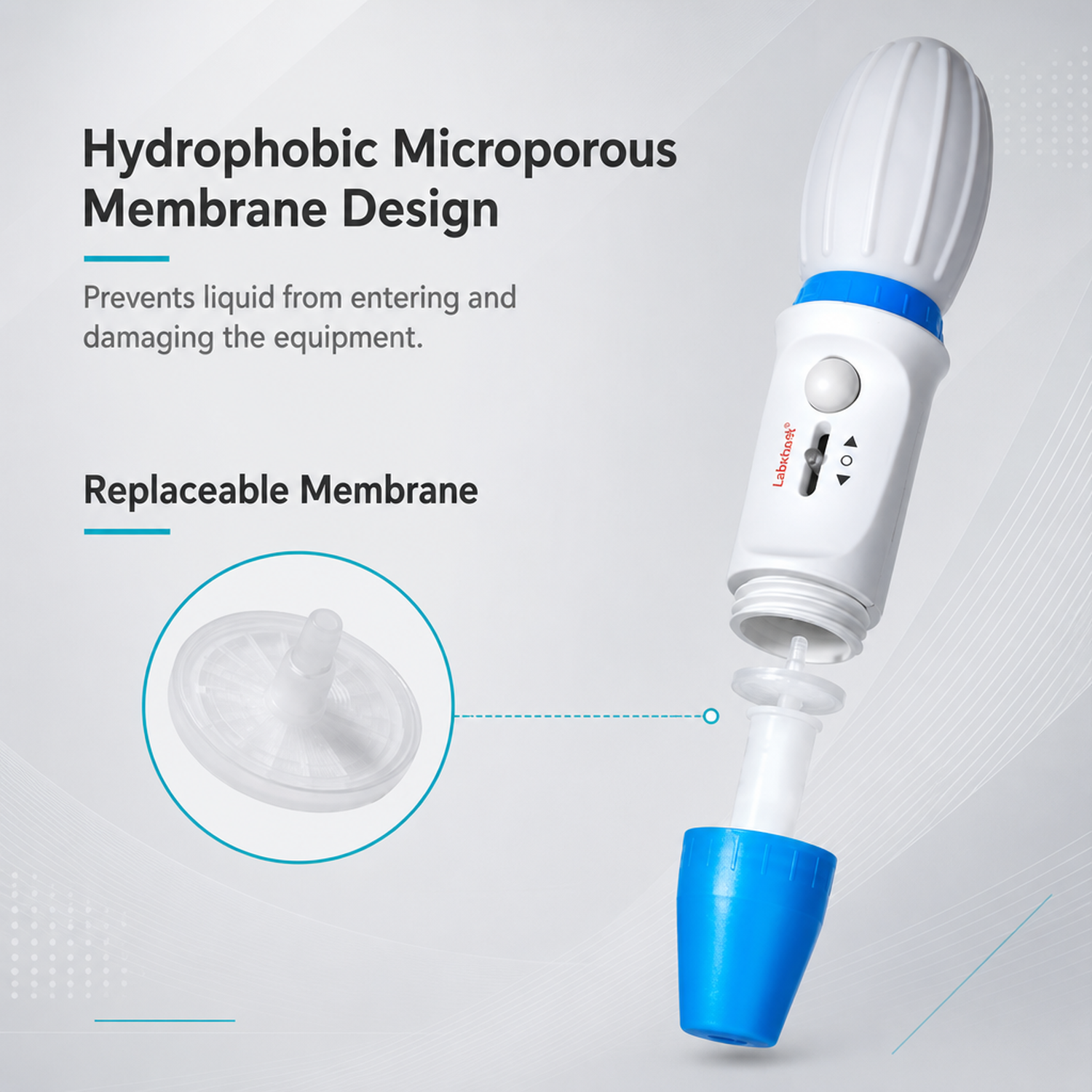 0.45&mu;m hydrophobic filter membrane for anti-backflow protection on Labshark pipette controller.webp