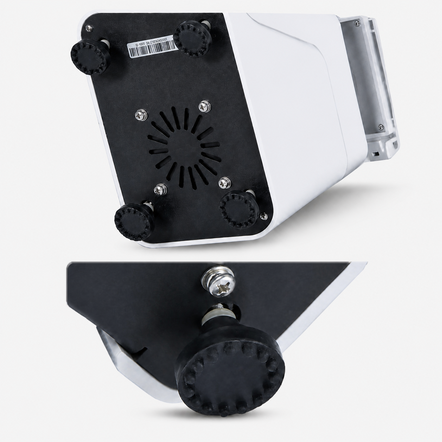 Weighted base and non-slip silicone pad on Labshark vortex mixer for stable operation.png
