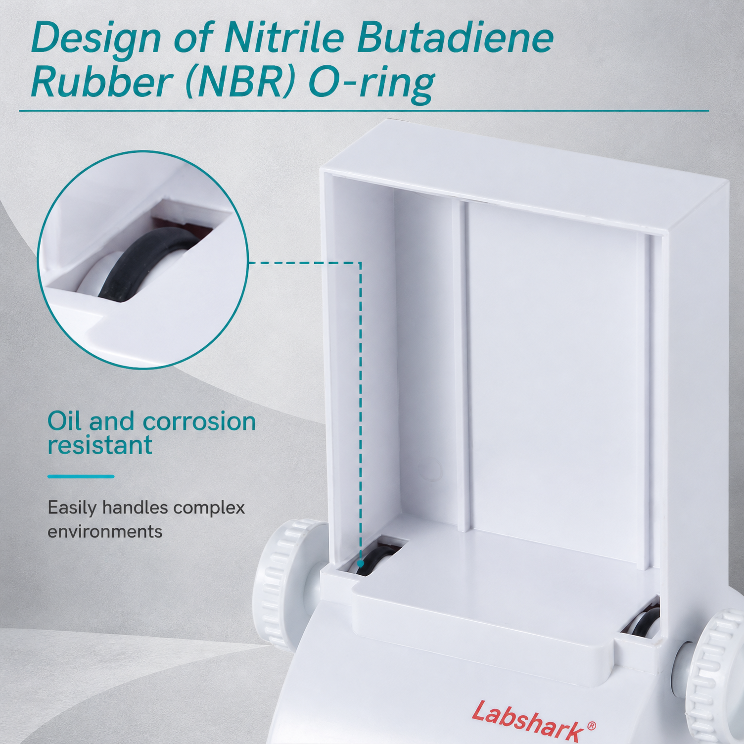 Nitrile butadiene rubber NBR O-ring design on Labshark slide dispenser for oil and corrosion resistance.png