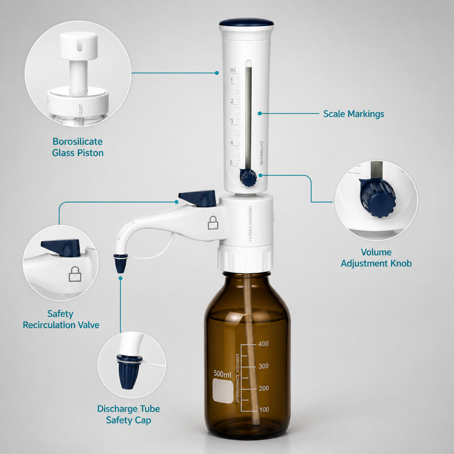 BKMAMLAB bottle top dispenser structure with piston, valve, and discharge tube.png