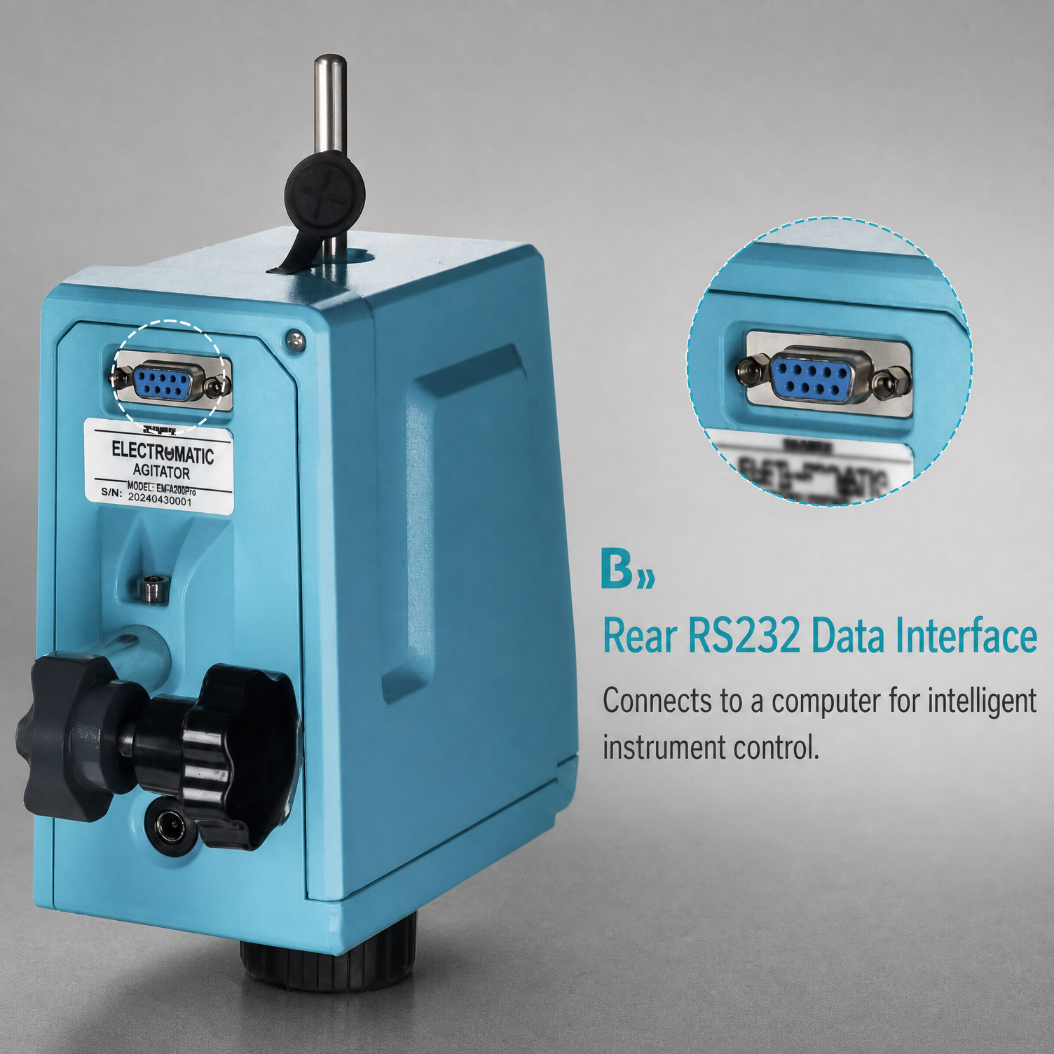 RS232 interface for intelligent instrument control on BKMAMLAB overhead stirrer.png