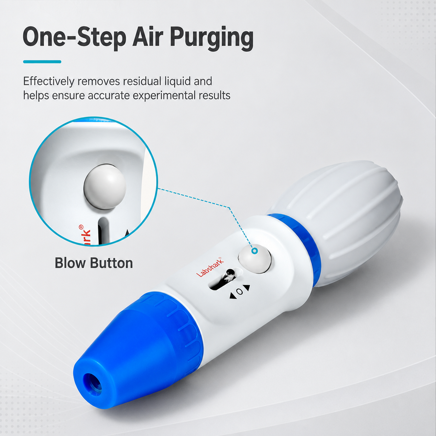 One-button blow-out function for residual liquid removal on Labshark pipette controller.webp