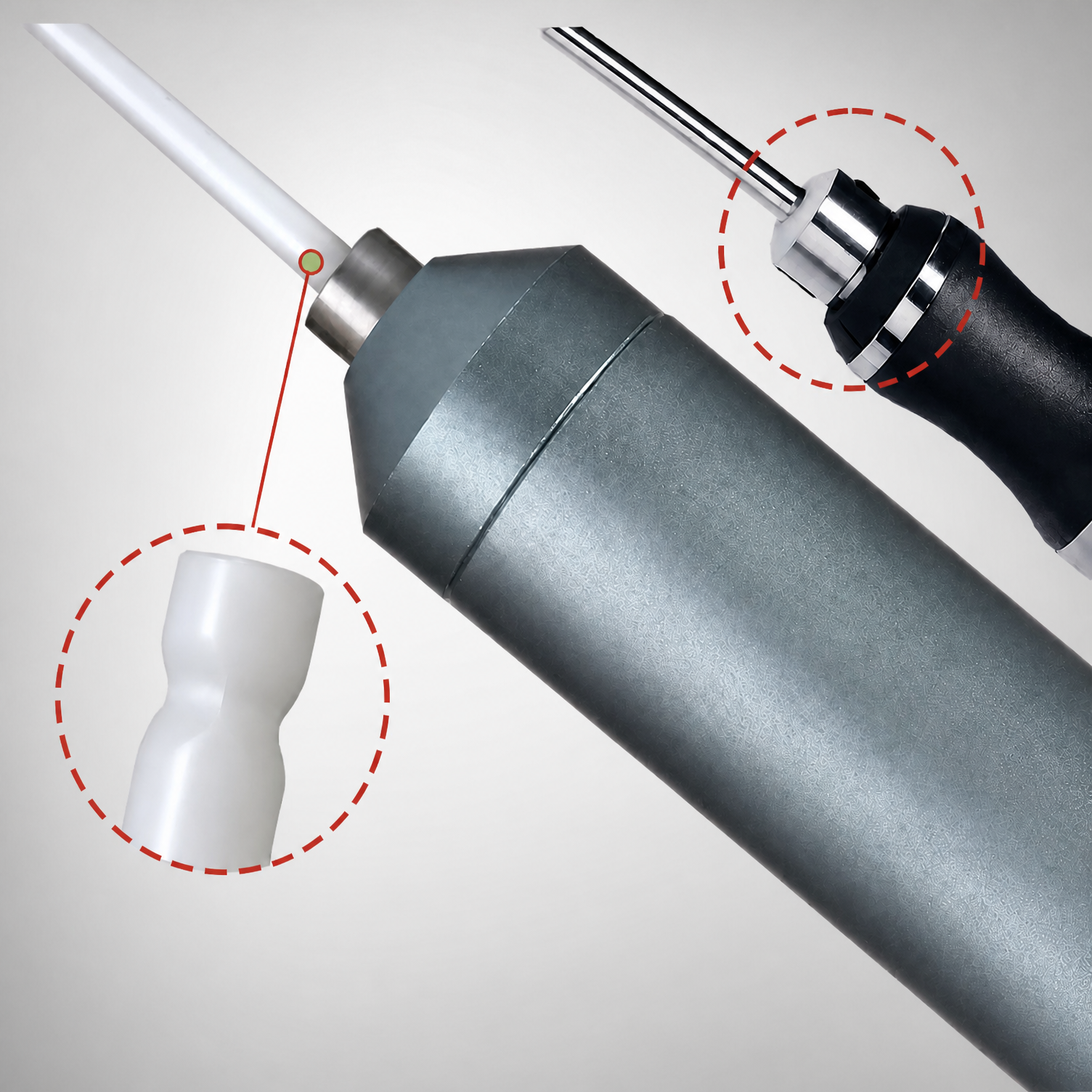 Anti-loosening grinding head design on Labshark handheld homogenizer.png