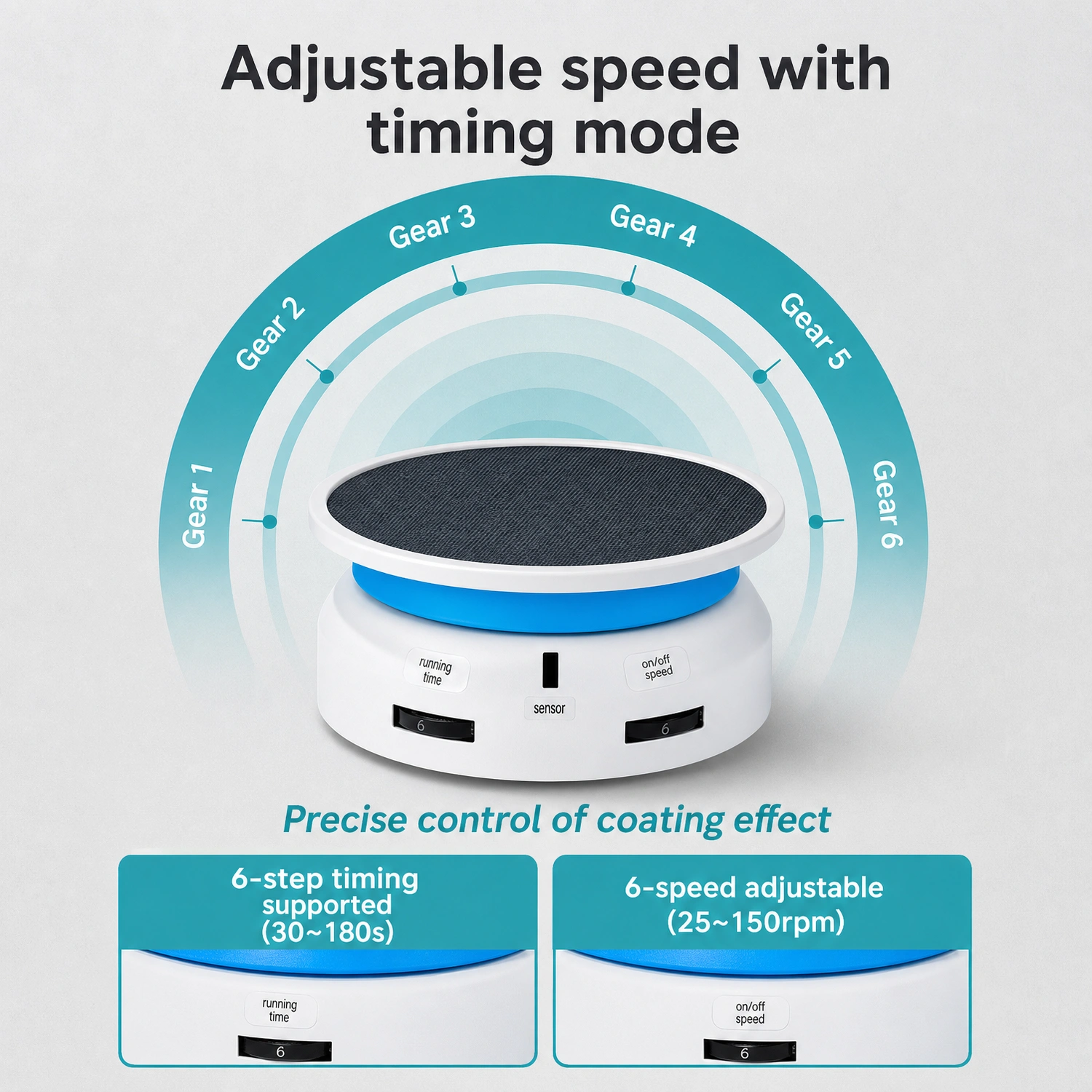 Adjustable speed and timing mode on Labshark cell spreader.webp