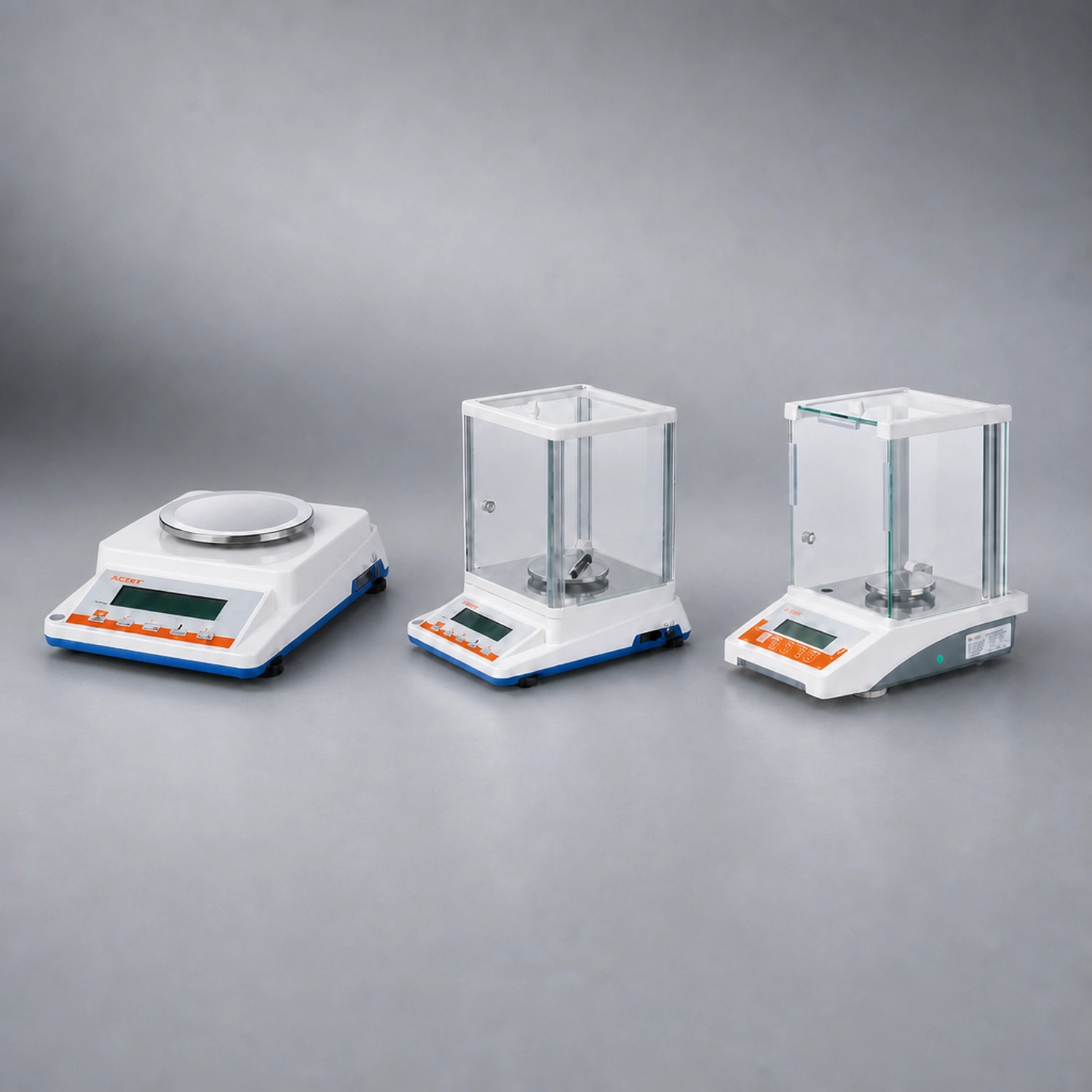 Labshark analytical balance with glass draft shield for precise laboratory weighing.webp