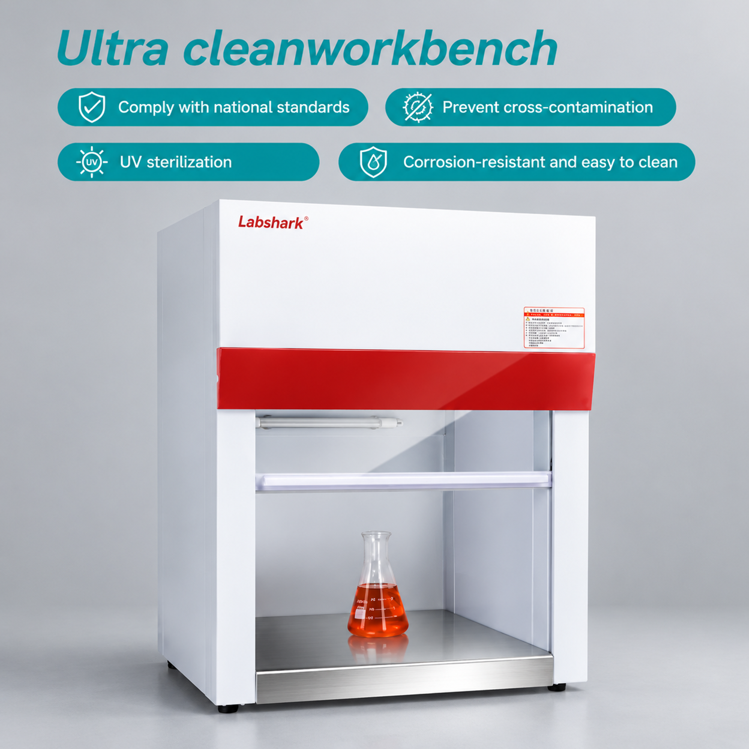 Labshark ultra clean workbench laminar flow cabinet with UV sterilization and anti cross-contamination design.png