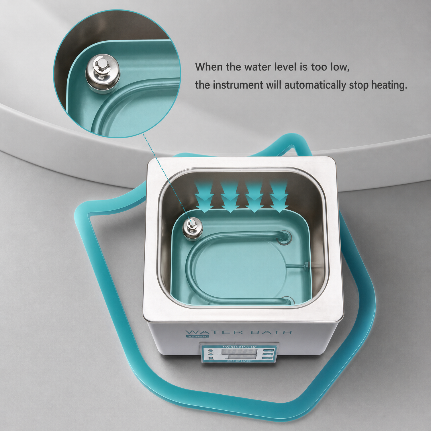 Anti-dry burn protection float ball mechanism on BKMAMLAB laboratory water bath.png