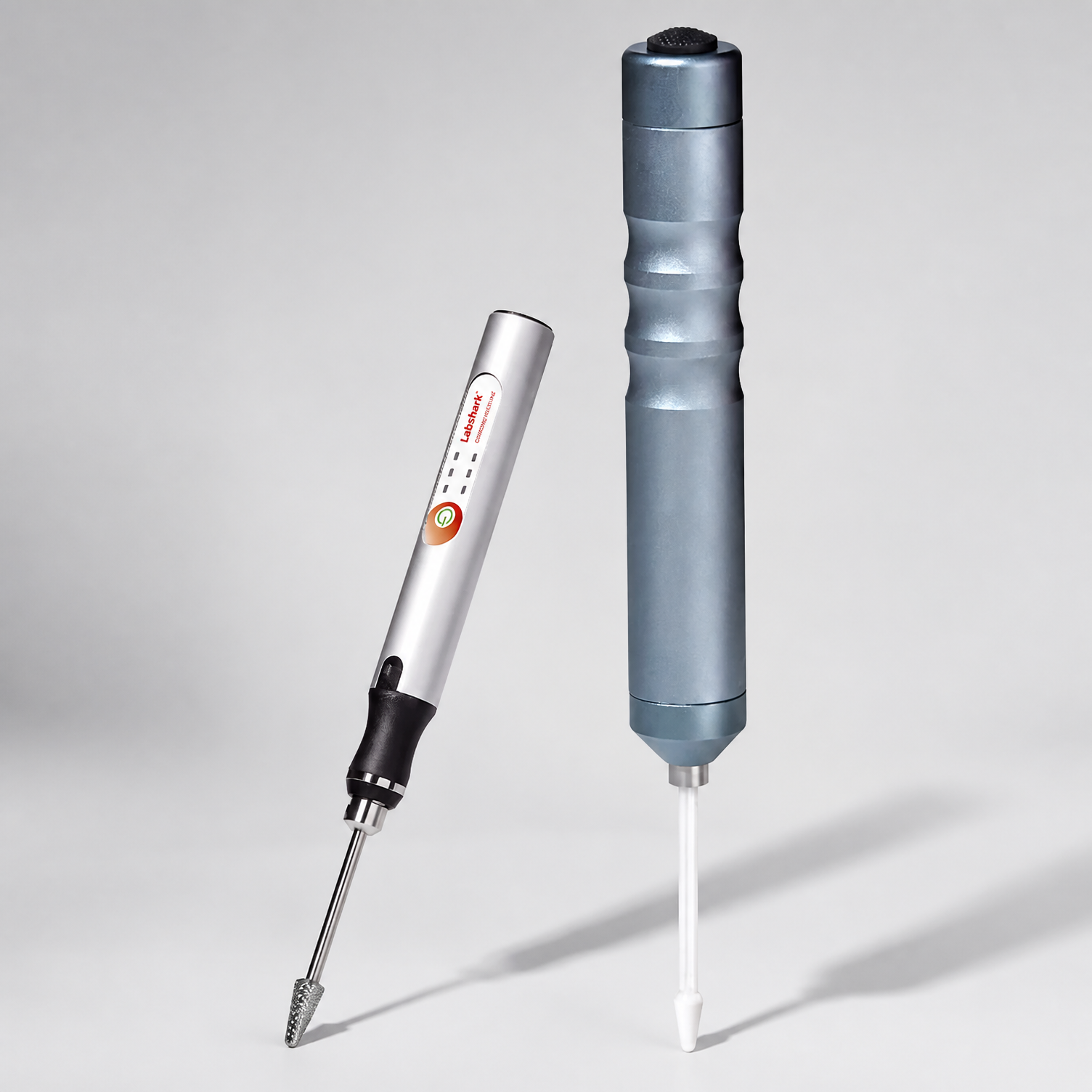 Labshark handheld homogenizer with stainless steel grinding rod and anti-splash adapter.png
