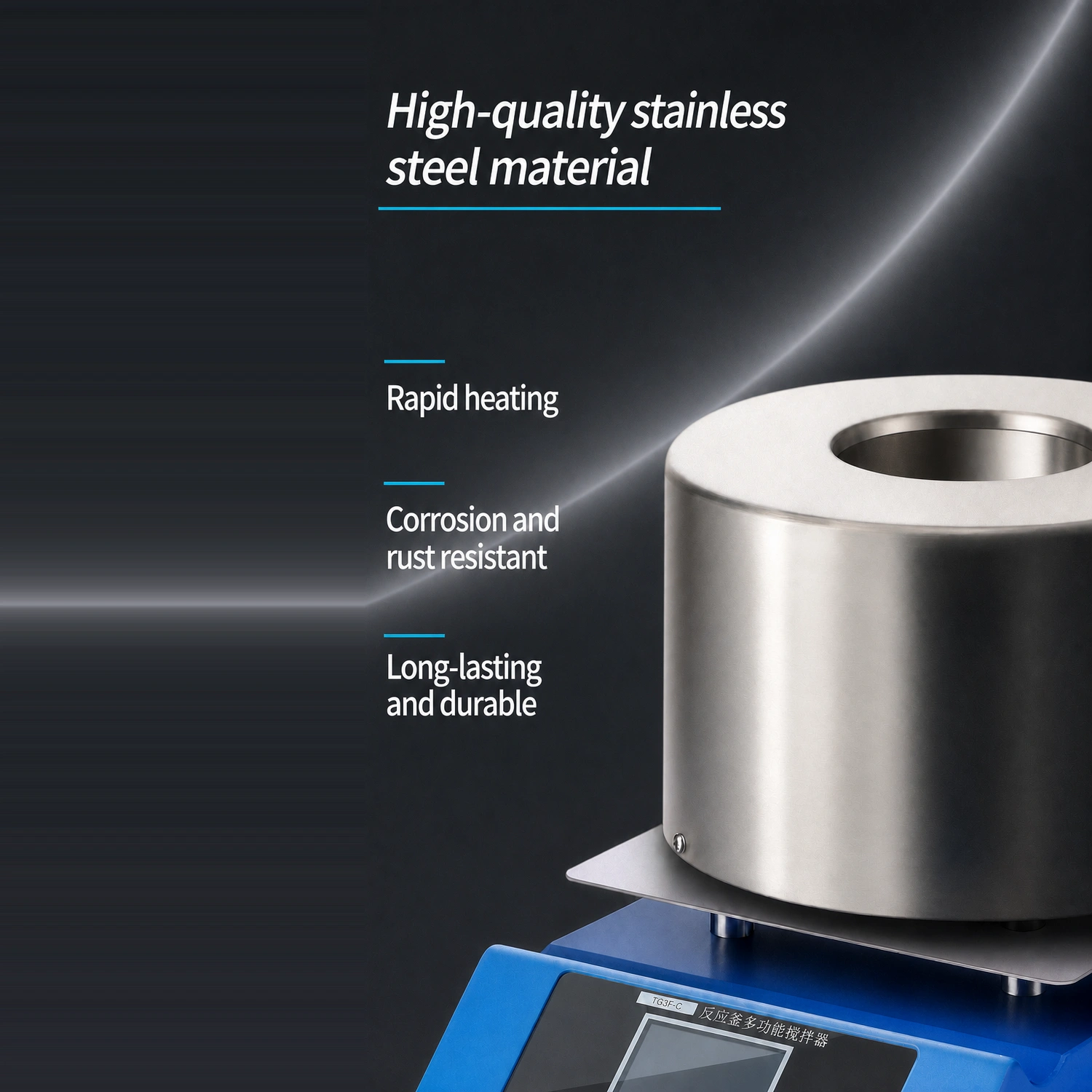 High-quality 304 stainless steel material on Labshark high pressure reactor for corrosion resistance.webp