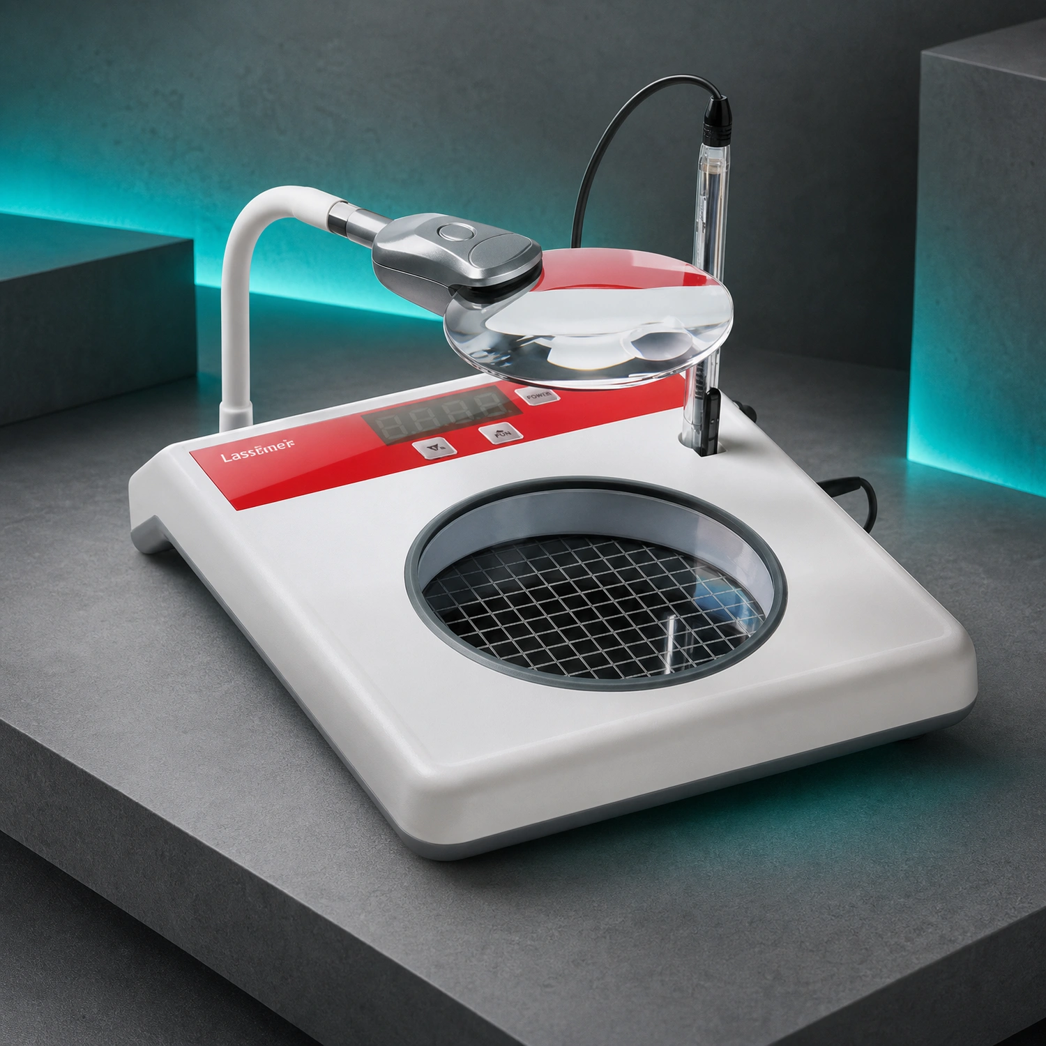 Labshark colony counter with magnifier and LED display for microbiology colony counting.webp