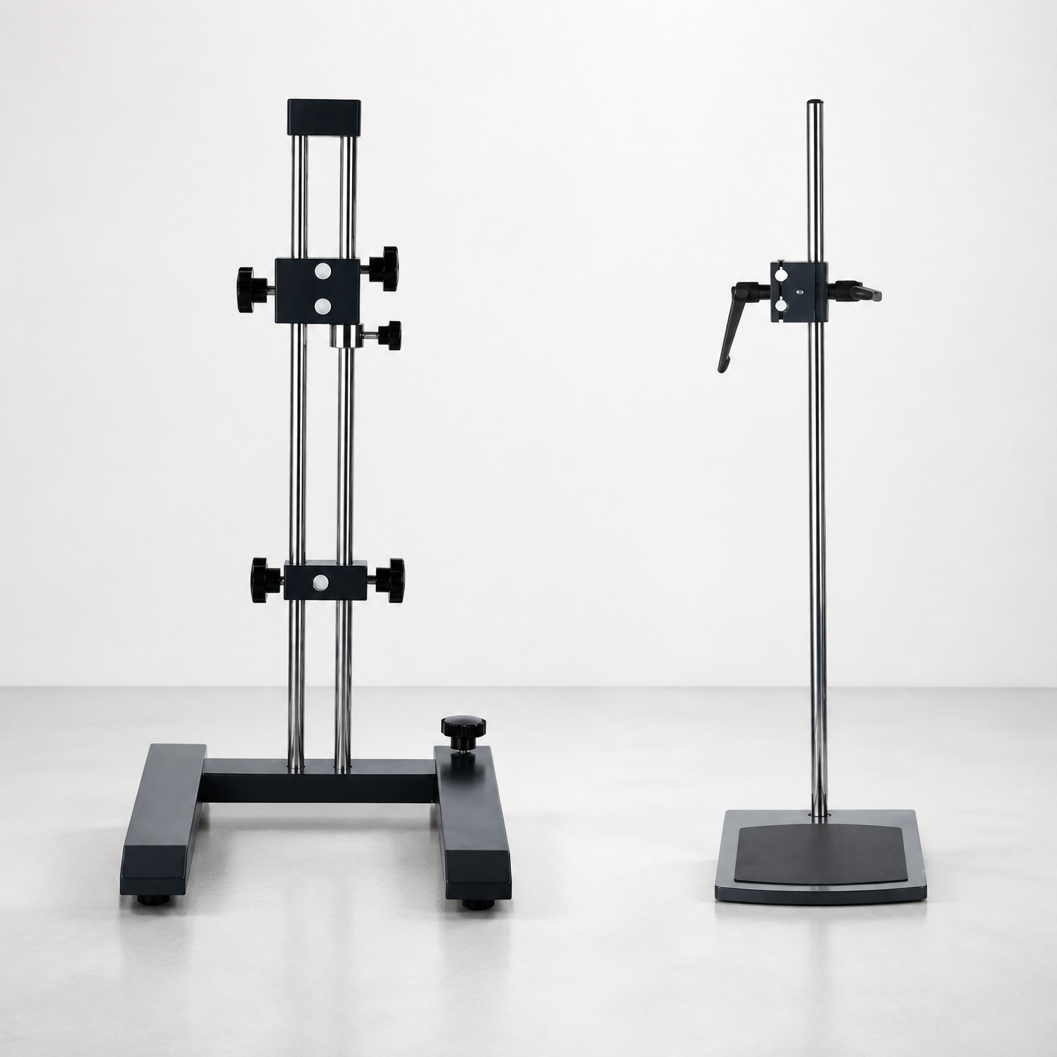 Dual-column and flat-plate stand options for lab homogenizer.png
